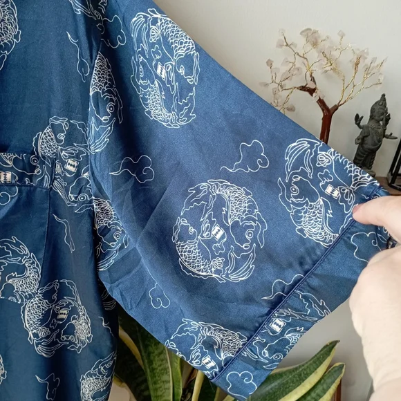 Navy Blue QiGong Silk Top - Picture 11 of 16